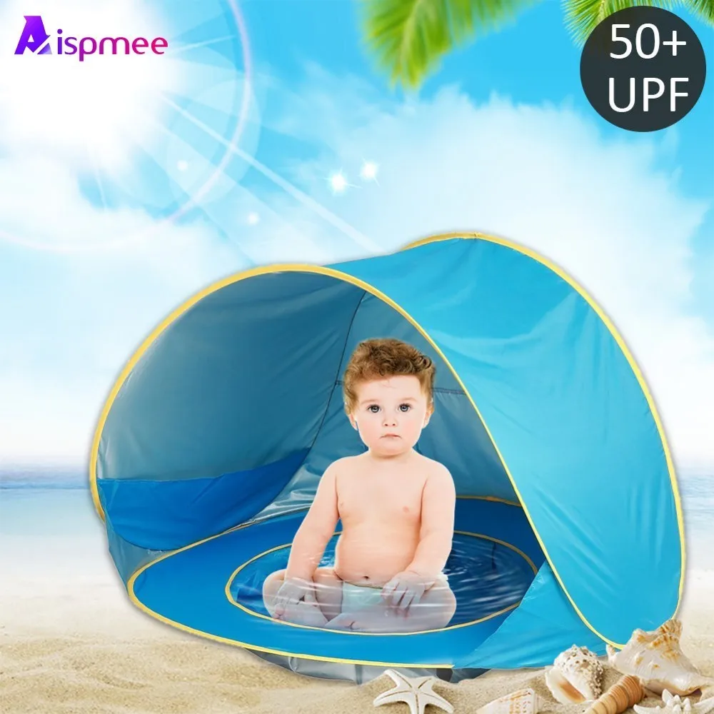 

Portable baby beach tent UPF 50+ Waterproof Sun Shelter UV-protecting Sunshelter with Pool Kid Outdoor Camping Sunshade Beach