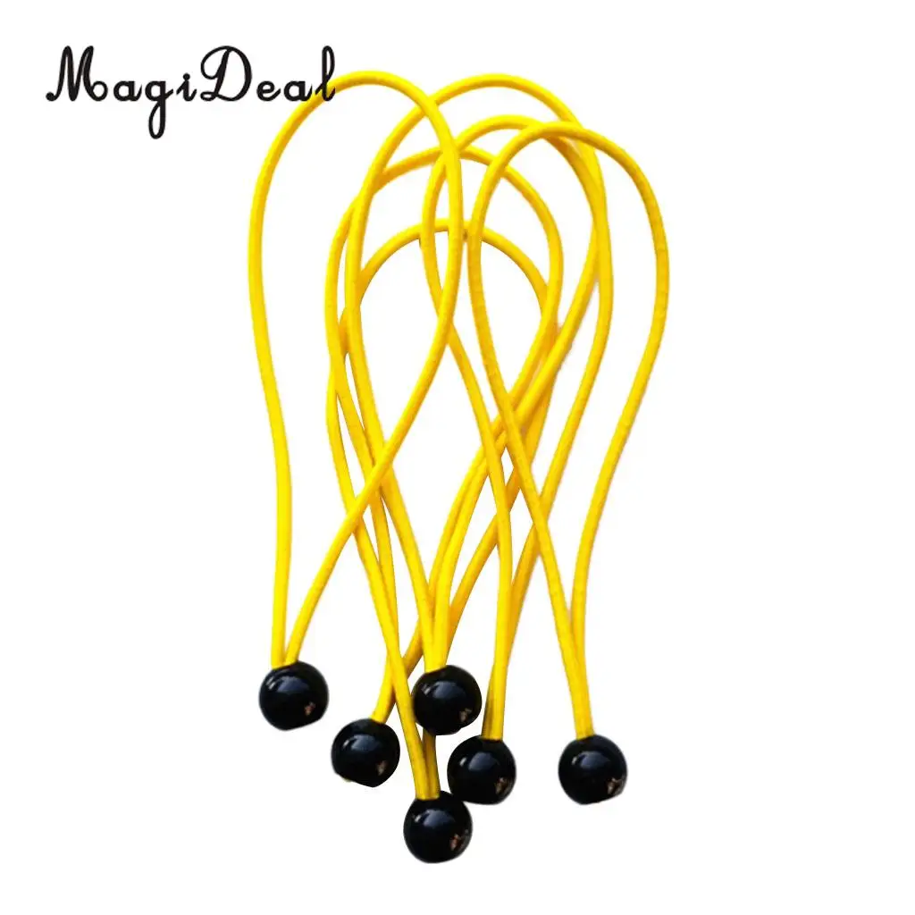 MagiDeal Hot 6Pcs 15cm 3mm Heavy Duty Elastic Ball Bungee Cord Tarp Tent Awning Fixing Tie Down Canopy Strap for Caving Climbing