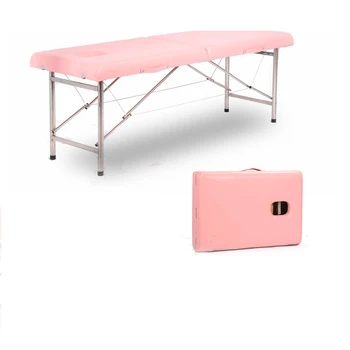 

Folding Beauty Bed 180cm length 60cm width Professional Portable Spa Massage Tables Foldable with Bag Salon Furniture Wooden