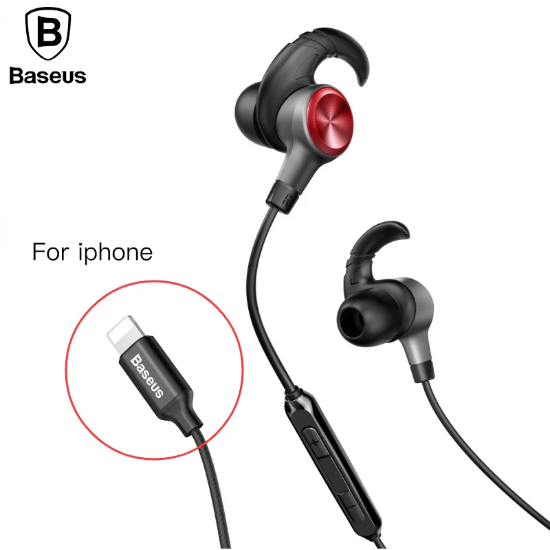 Baseus Hifi Earphone For Lightning IPhone 7 7Plus Stereo Headset In Ear Handsfree Earbuds With MIC