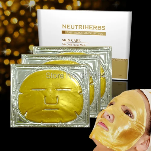 

24K Gold Collagen Anti-aging and Lifting Face Mask for Female and Male 5boxes/pack Free Shipping