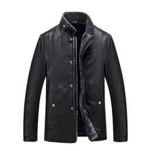 8XL7XL Men Leather Jacket Fur Stand Collar PU Motorcycle Jaqueta Masculinas Inverno Couro Jacket Men Wadded fashion Casual Parka