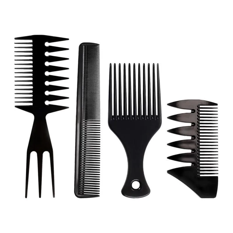 

4Pcs/Set Professional Hair Brush Comb Salon Barber Large Tooth Hair Combs Hairbrush Hairdressing Combs Hair Care Styling Tools