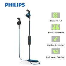 Philips SHQ6500 Оригинальные Bluetooth беспроводные наушники спортивные водонепроницаемые наушники с микрофоном для телефона и музыки официальный тест