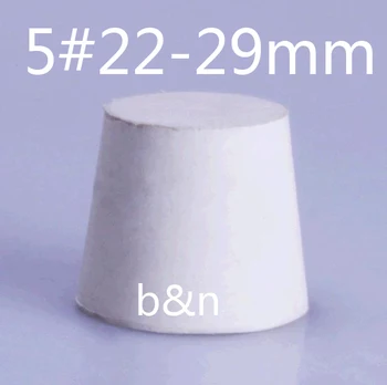 

5# 22-29mm Flask plug Tube laboratory test tube stopper The white rubber closing sealing plug