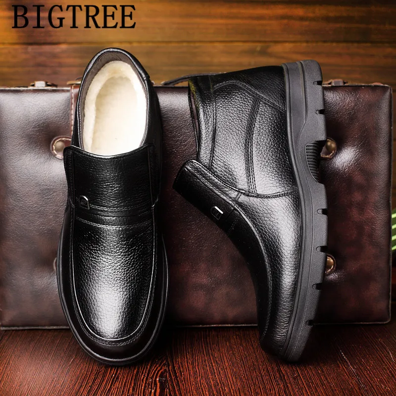 

2019 genuine leather boots men winter shoes men snow boots for man woterproof botas cuero genuino hombre chaussures homme hiver