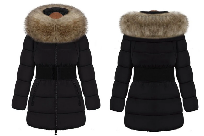 Последние Для женщин Модное зимнее пальто Мех животных с длинными рукавами средней длины хлопка пуховик Для женщин большой ярдов тонкий теплое пальто g1943