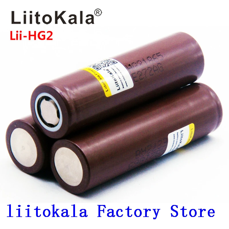 2019 LiitoKala HG2 18650 18650 3000 mah заряжаемая электронная сигарета батареи питания высокий разряд, 30A большой ток