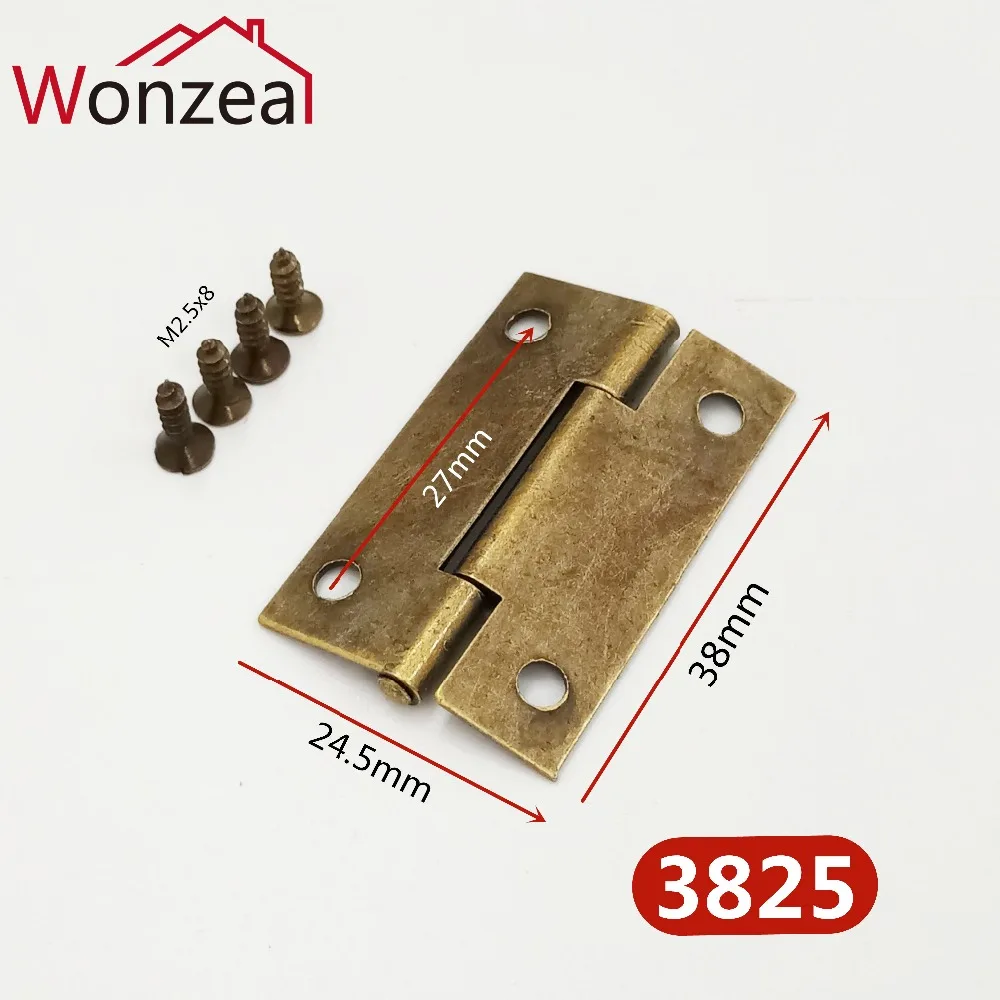 10pcs 38mm Iron Antique Bronze Hinges Furniture Accessories