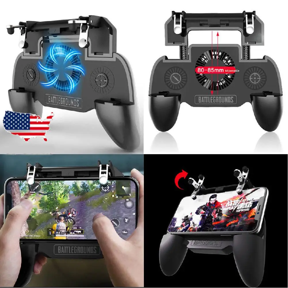  MeterMall Ergonomic Design PUBG Mobile Phone Game Controller Joystick Cooling Fan Gamepad for Andro
