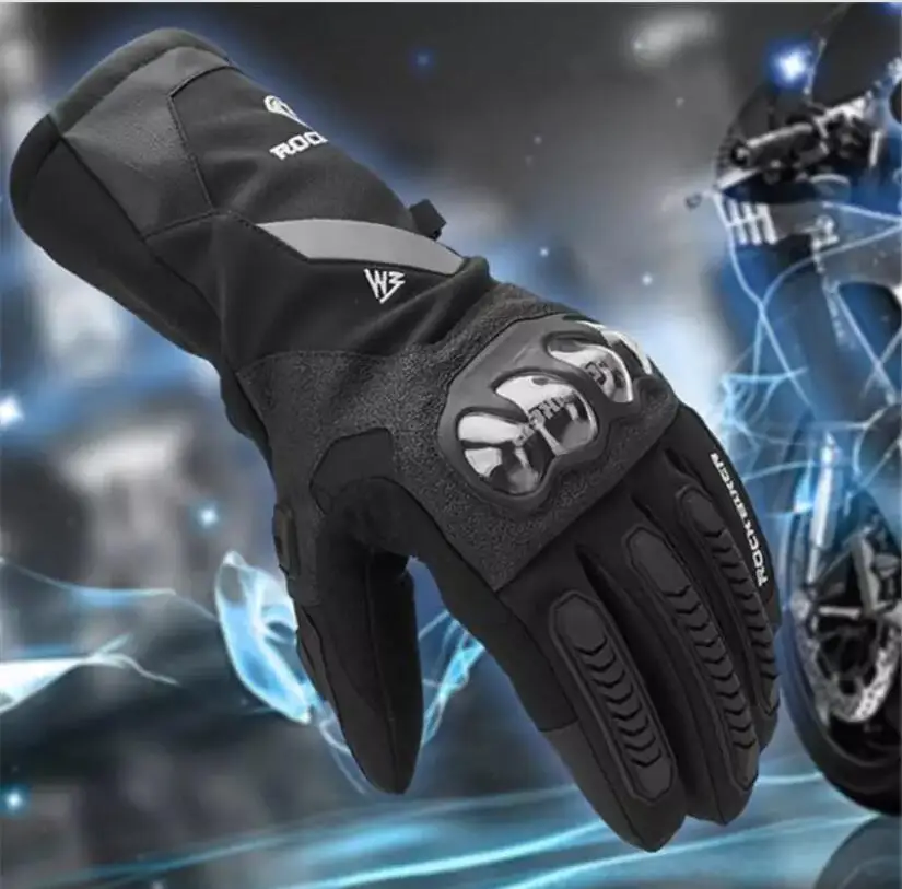 

Carbon Fiber Motorcycle Gloves Winter Keep Warm Touch Screen Motocross Gloves Men Women Waterproof
