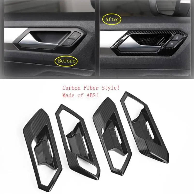 

Yimaautotrims ABS Inner Door Handle Bowl Decoration Cover Trim 4 Pcs For Volkswagen T-Roc T Roc 2018 2019 Interior / 2 Colors
