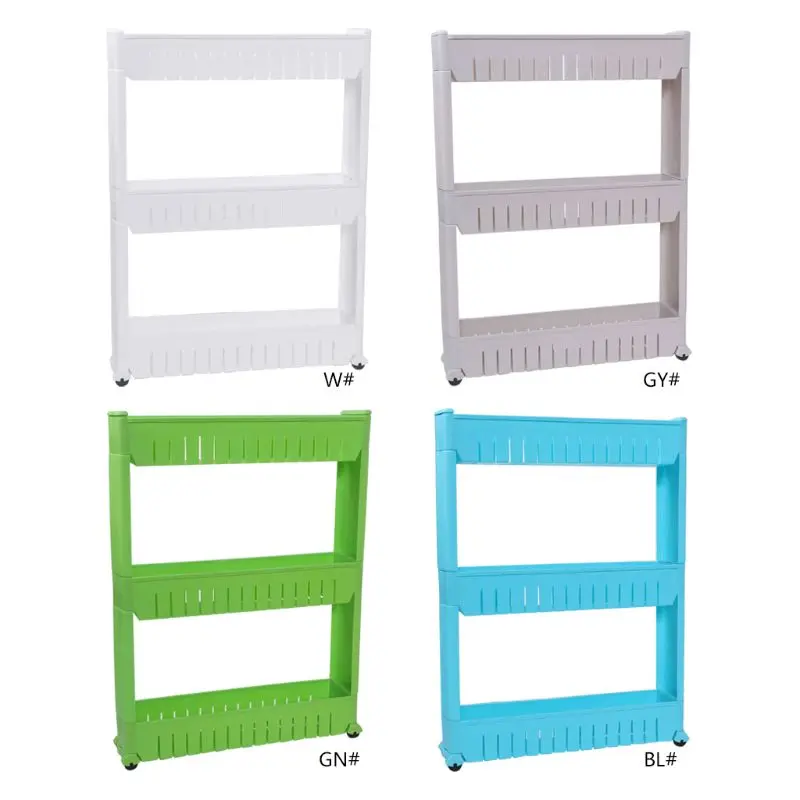 

Multi-function Shelf With Removable Wheels Crack Rack Storage For Bathroom Kitchen Accessories Kitchen Shelf 55x72cm Organizer