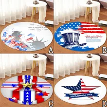 ISHOWTIENDA День Независимости узор Круглый фланелевый коврик для ванной комнаты коврик для ног коврик 60 см