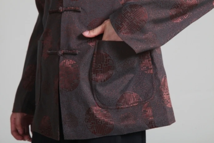 Китайские традиционные куртки костюм Тан одежда воротник Мандарин шерстяная ткань китайский Жених куртка 2 цвета 2285