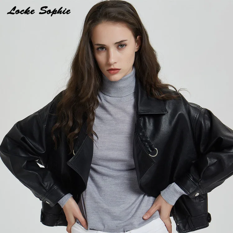 Women's Plus size short jacket blazers 2019 Autumn PU leather Buttons Splicing faux fur Jacket ladies Skinny locomotive blazers