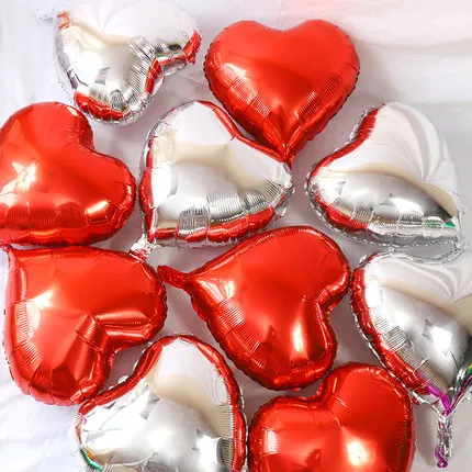 10 шт./лот, 18 дюймов, розовое золото, сердце, фольгированные воздушные шары, украшение для свадьбы, дня рождения, вечеринки, для детского душа, подарки на день Святого Валентина - Цвет: mix 6