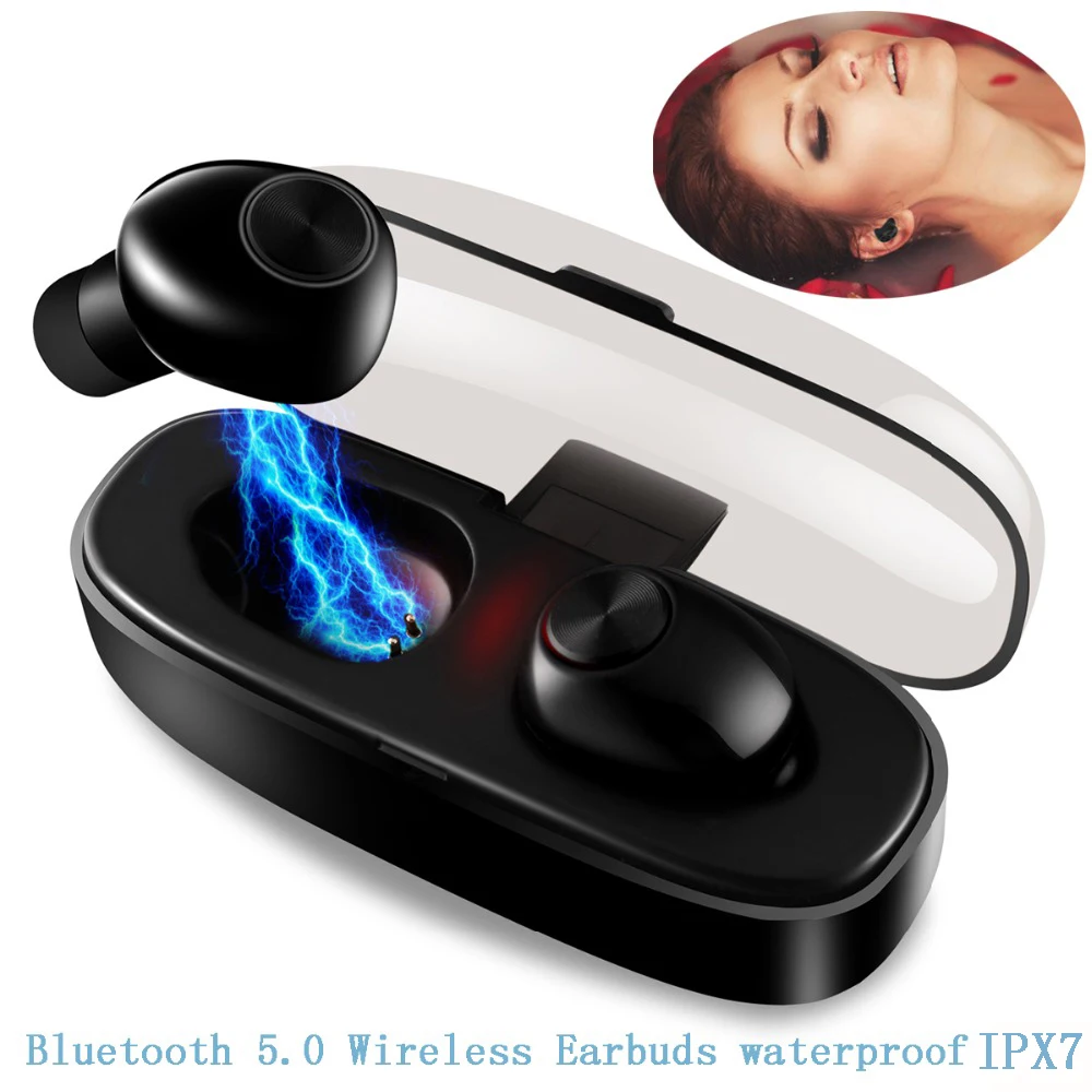 Водонепроницаемые TWS беспроводные наушники bluetooth 5 0 спортивные с зарядным