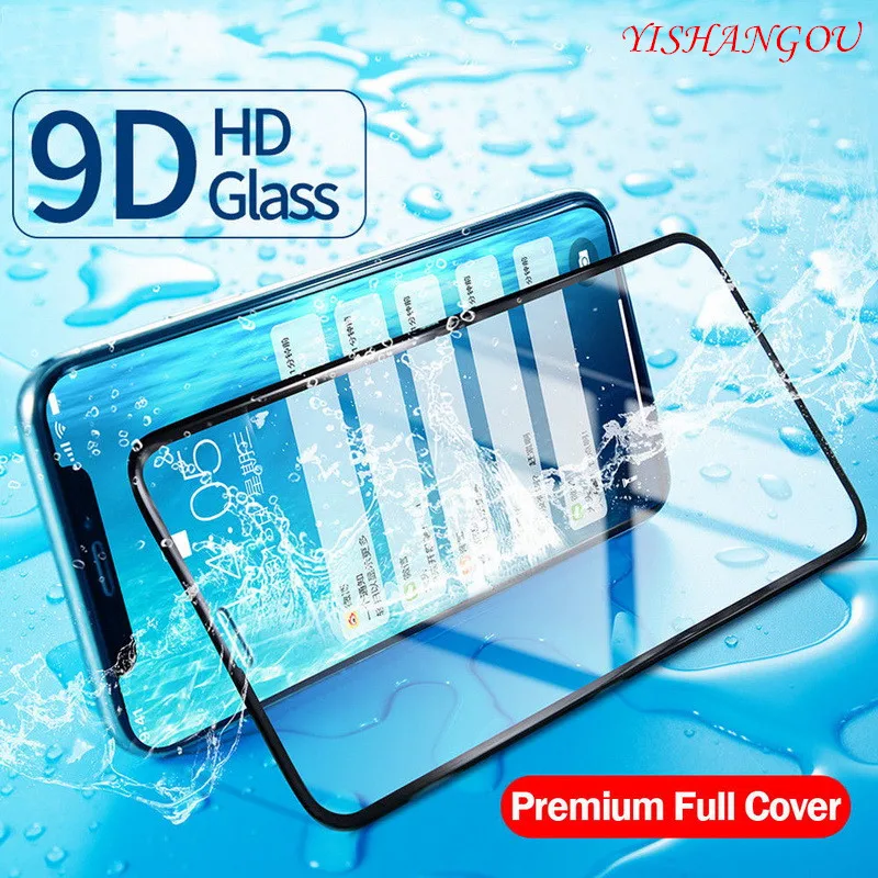 

YISHANGOU 9D Screen Protective Case For iPhone XS Max XR X Premium Full Coverage Tempered Glass Cover For iPhone X 7 8 6S 6 Plus