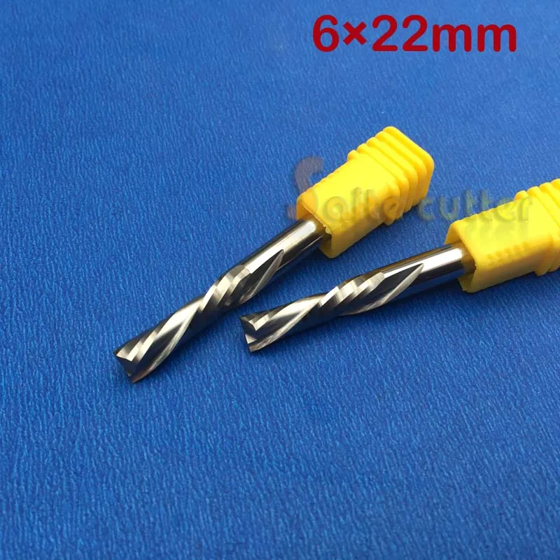 

1pc left hand down cutter spiral double flute CNC router bits 6mm*22mm