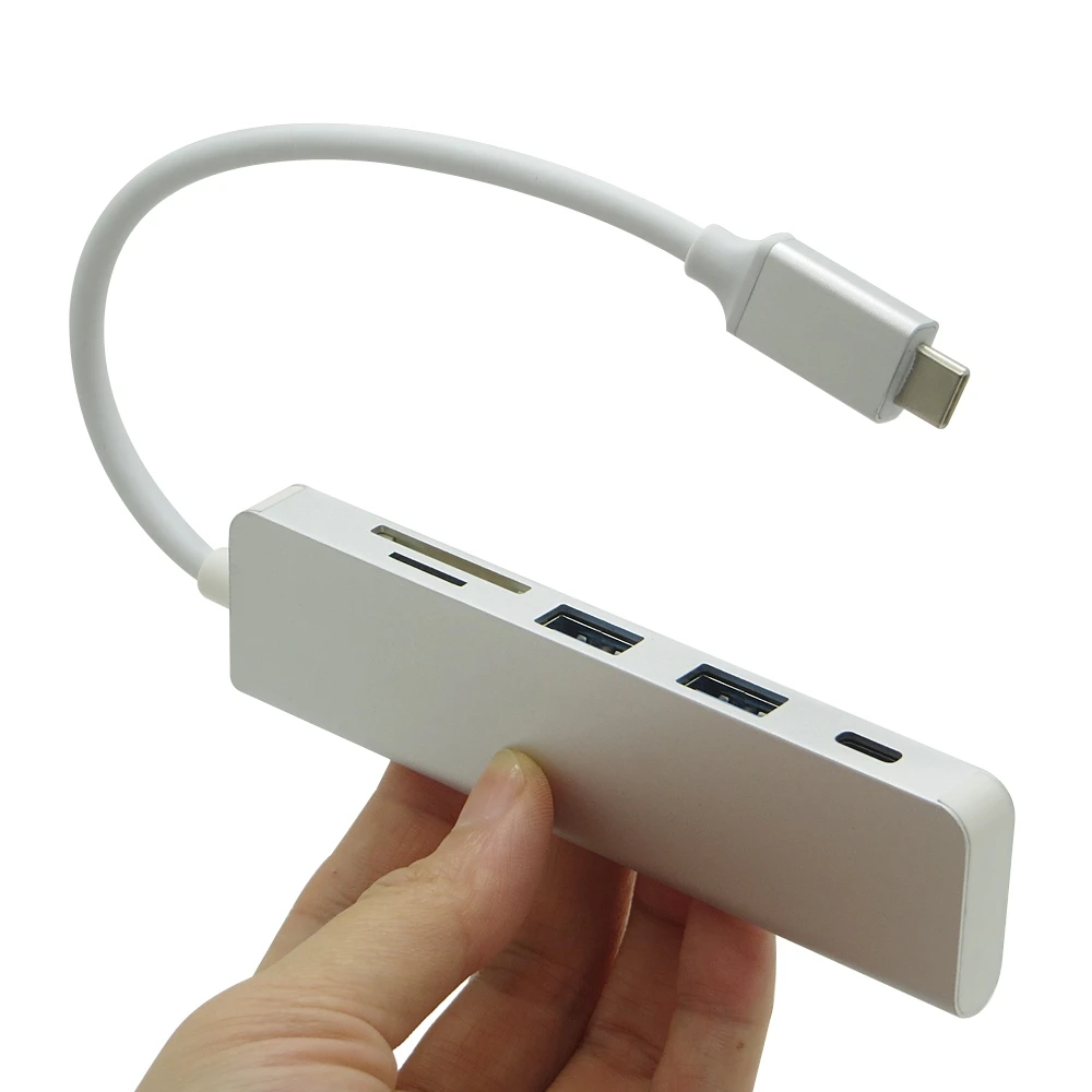 5 в 1 Combo USB C USB 3,1 type C концентратор с 2 портами USB 3,0 SD TF кардридер type C зарядка PD адаптер для Macbook Chromebook