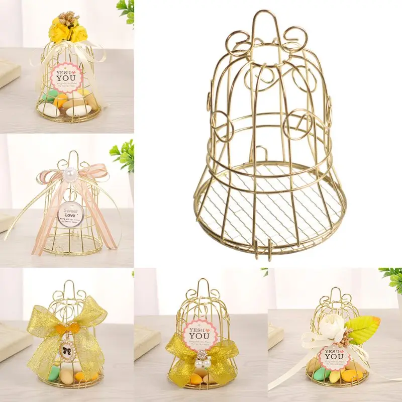 

Bird Cage Favor Wedding Party Gift Box Container Metal Tinplate Candy Chocolate Table Decoration