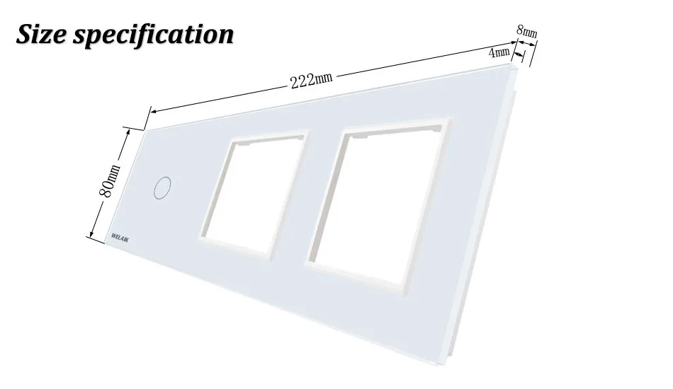 Welaik сенсорный выключатель Комплектующие для самостоятельной сборки Стекло Панель только стене выключатель черный, белый цвет кристалл Стекло Панель квадратное отверстие a39188w/B1