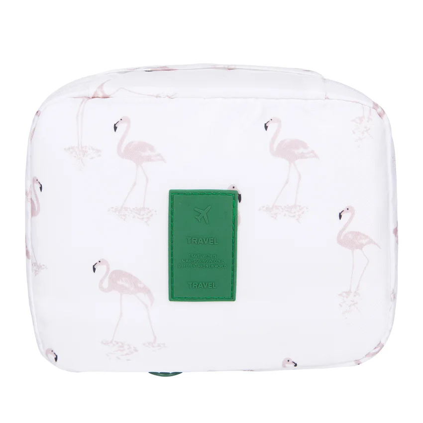 Женская косметичка для макияжа, нейлоновая косметичка, косметичка для косметики, органайзер для туалетных принадлежностей, сумка для хранения, сумка для путешествий, сумка на молнии - Цвет: flamingos