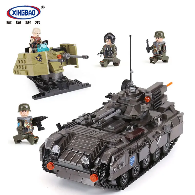 

XingBao 06018 1049Pcs Genuine Military Series The Armoured Vehicle Set Building Blocks Bricks Educational Toys Model to Children