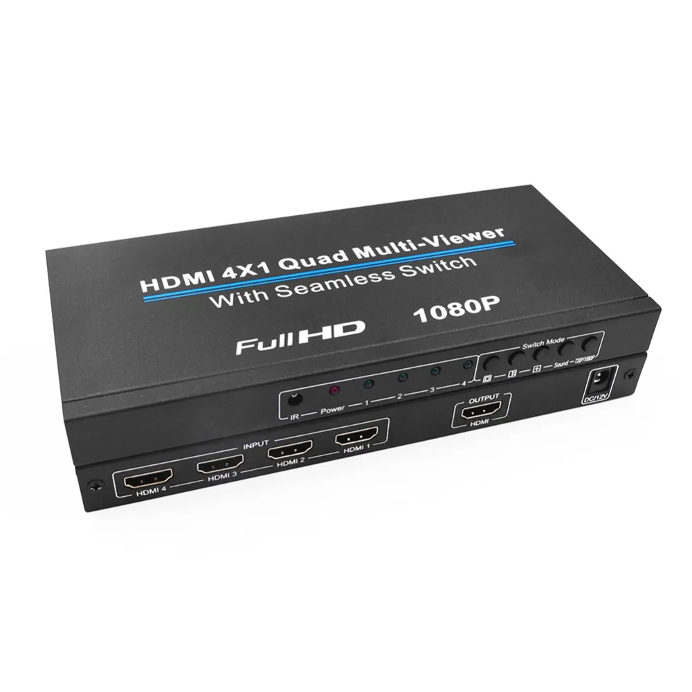 

ALLOYSEED HDMI 4X1 Quad Multi-Viewer Full HD 1080P HDMI Quad Screen Real Time Multi-Viewer Splitter Seamless Switcher IR Control