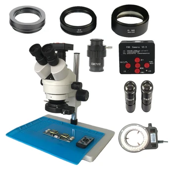 

3.5X-90X Simul-focal Trinocular Stereo Microscope 36MP HDMI USB Microscopio Camera with CTV 1/2 0.5 CTV 1/3 0.3 adapter
