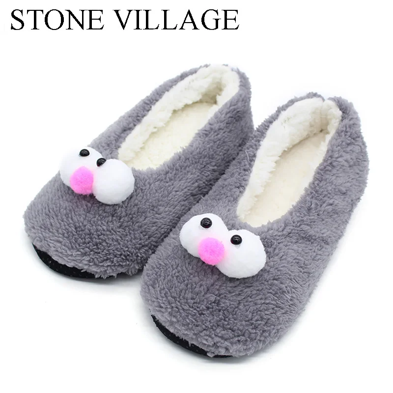Butterfly Knot Cotton Knit Woolen Women Slippers Shoes Flats Indoor Shoes Woman Warm Plush Home Slippers Size 36 41 Black White