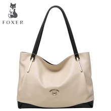 Foxer Cuero Genuino de alta Calidad Bolsa de Asas Casual Bolso de los Bolsos de Las Mujeres Portátiles de China de Fábrica