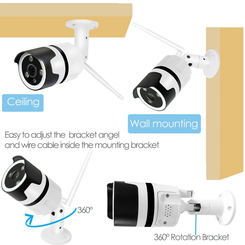 6CH a due vie audio colloquio HD Senza Fili LCDNVR Kit P2P 1080P Indoor Outdoor Visione Notturna di