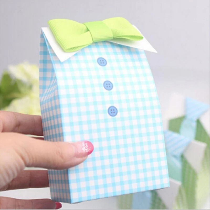 

5pc Creative Candy Bag Gift Bags Tie Striped Tie For Party Baby Shower Paper Gift Packaging Party Supplies