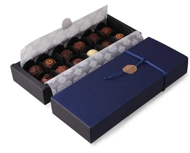 4/6/12 упакованы глубокий синий сапфир Подарочная коробка для шоколада подарок ко Дню Святого Валентина Рождество День рождения коробки для упаковки подарков SN1080 - Цвет: 12pcs
