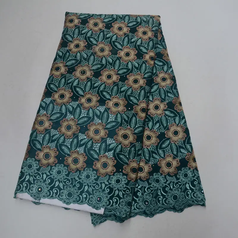 

Aqua Lace Fabric High-End African Swiss Voile Lace High Quality SIWSS lace embroidery lace fabric