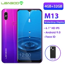 Смартфон LEAGOO M13 Android 9,0 19:9 6," с каплями воды, 4 Гб ОЗУ, 32 Гб ПЗУ, четырехъядерный процессор MT6761, отпечаток пальца, распознавание лица, 4G, мобильный телефон