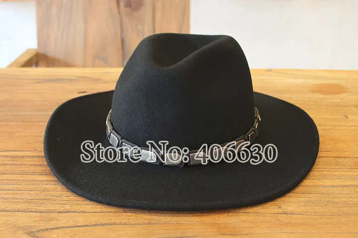 Зимние модные ковбойские шляпы с широкими полями из шерсти и войлока для мужчин Chapeu Masculino Fedora панама PWFR044