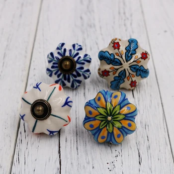 

6PCS Multicolour Assorted Ceramic Knobs Vintage Cabinet Knobs Drawer,Dresser,Wardrobe Handles and Pulls