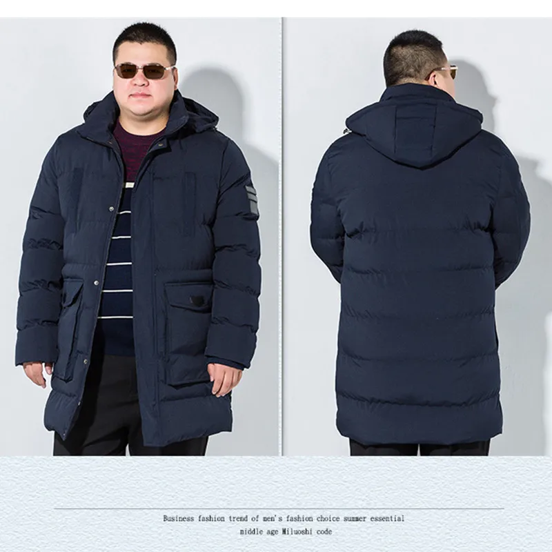 Большие размеры 8XL зимние теплые куртки для мужчин пальто с капюшоном