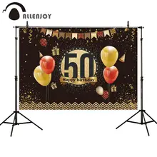 Allenjoy 50-й день рождения фон для фотосъемки воздушные шары золотые накладки вечерние праздничные фоны фотобудка для фотосессии