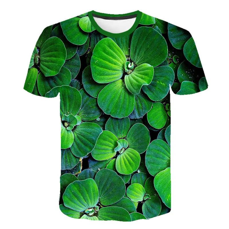 

BIAOLUN Brand Flower T shirt Green Flower Leaves Tops Weeds Shirts Fashion Clothes Clothing Tees Men 3d T shirt Mens Cool 3D Tee
