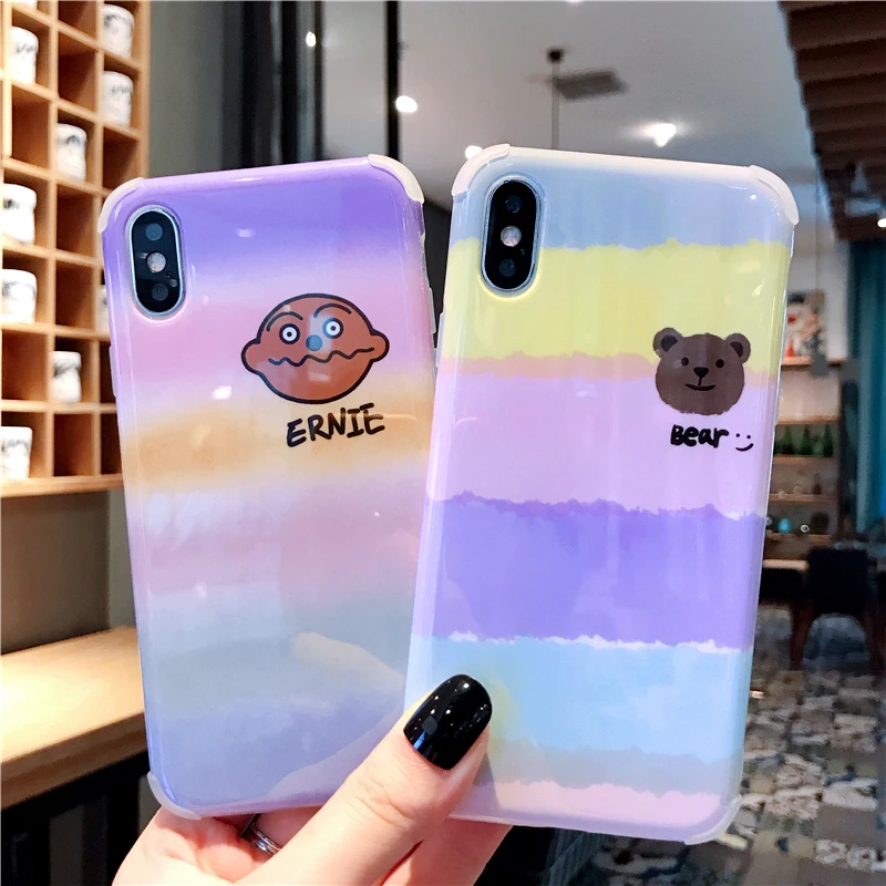 

ORYKSZ Lovely Candy Bear Soft Phone Case For iPhone 6 6s 7 8 Plus Cases For iPhone X XR XS Max Silicon Glossy Back Cover Fundas
