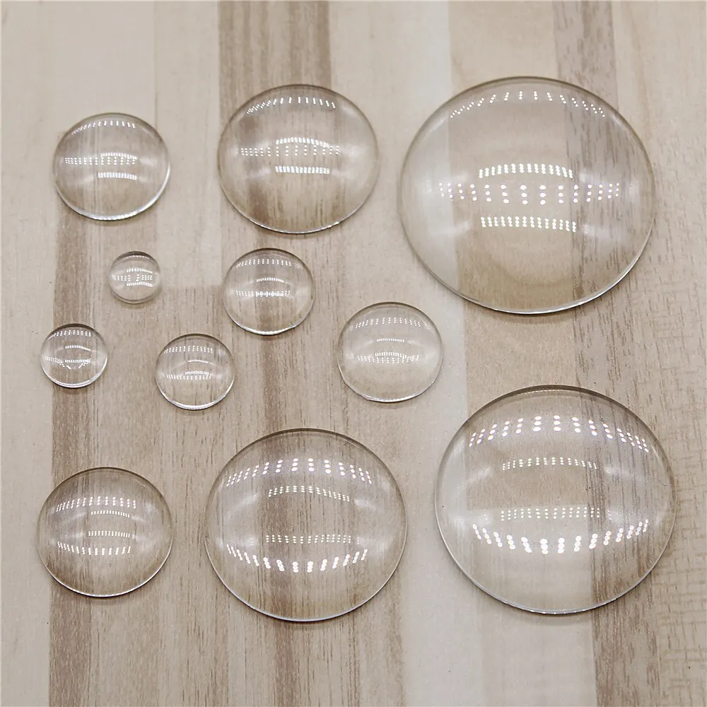 

20pcs Round Flat Back Clear Glass Cabochon 8mm 10mm 12mm 14mm 16mm 18mm 20mm 25mm 30mm 35mm 40mm Jewelry Findings