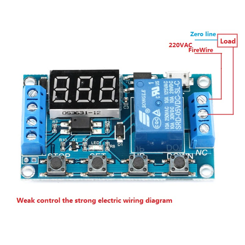 DC6-30V 1 канал 5 в цифровой светодиодный дисплей таймер задержки цикла реле управления Вкл/Выкл переключатель задержки синхронизации 999 минут