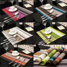 NEW 6pcs Fashion Home Decro PVC Insulation Kitchen Placemats Striped Place Pad Dining Table Mats