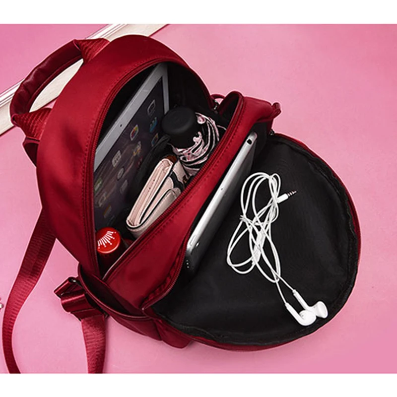 2018 Oxford moda Mochilas mujer joven señora mochila impermeable chica colegio escuela bolsa de viaje Negro rojo mochila caliente