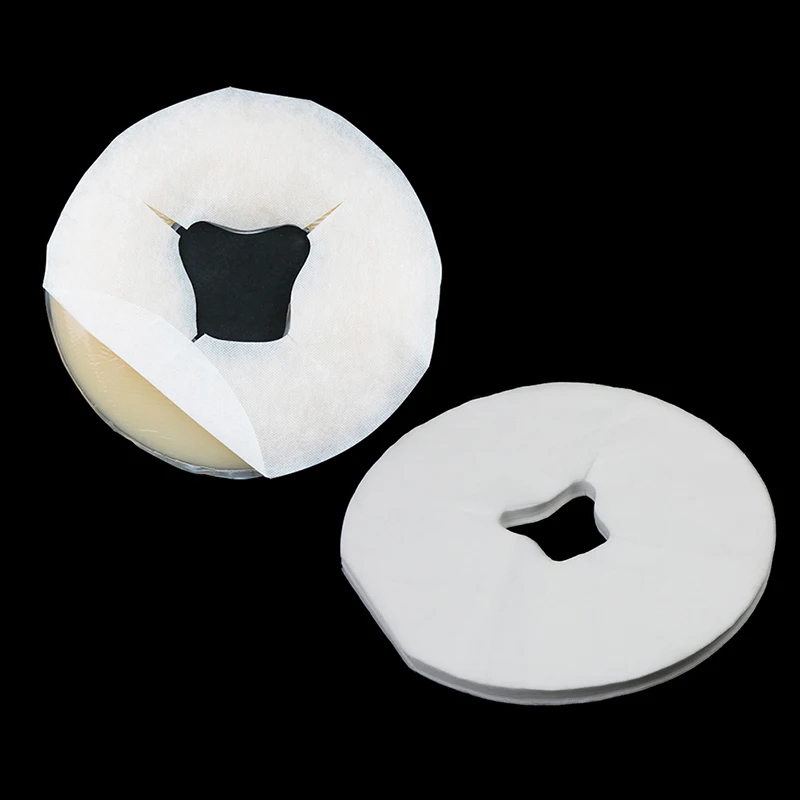 

100pcs/Bag Non-Woven Disposable Face Pad Salon Massage Bed Table Face Hole Cover Spa Massage Breathing Sheet SPA Pillow Cover