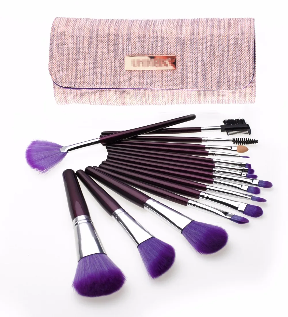16pcs new purple makeup brushes handle professional cosmetic brush
